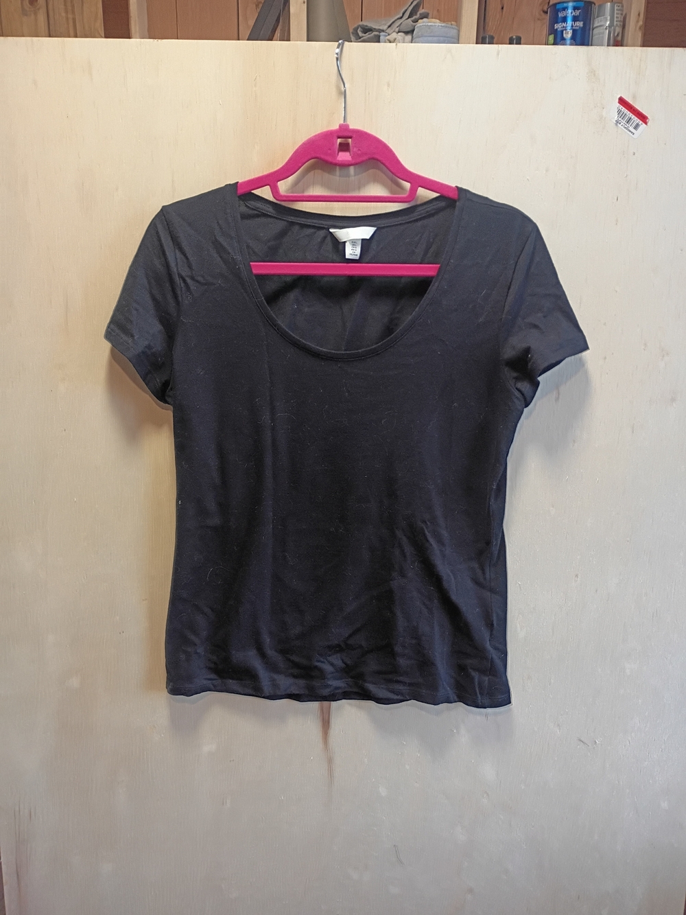 H&M Black Scoop Neck Short Sleeve Tee - Classic Basic